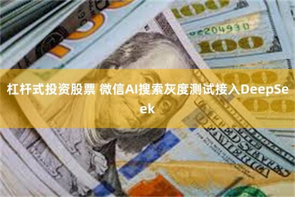 杠杆式投资股票 微信AI搜索灰度测试接入DeepSeek