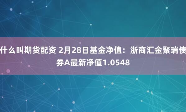 什么叫期货配资 2月28日基金净值：浙商汇金聚瑞债券A最新净值1.0548