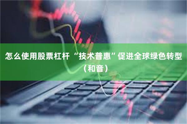 怎么使用股票杠杆 “技术普惠”促进全球绿色转型（和音）